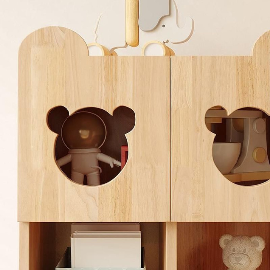 Rustic Mango Bear Pattern Modern Style Child Wardrobe Solid Wood thumbnail 5
