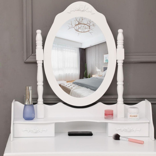 Rustic Mango solid wood Vanity set white color thumbnail 4