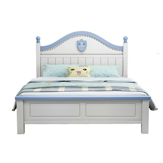 Rustic Mango Solid Wooden Bed In Blue Finish Borders On Beds For Kids In White Finish thumbnail 4