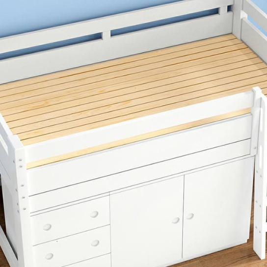 Rustic Mango Gender Neutral Trendy Wood Color Solid wood Children Loft Bed with Ladder & Guardrail, Loft, Kids Bed thumbnail 3