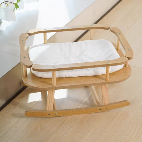 Rustic Mango Solid Wooden Mini Cradles With Open style in Natural Finish thumbnail 5