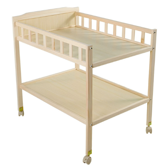 Rustic Mango Solid Wooden Changing Table With Storage Unit For New Born Kids Room thumbnail 5