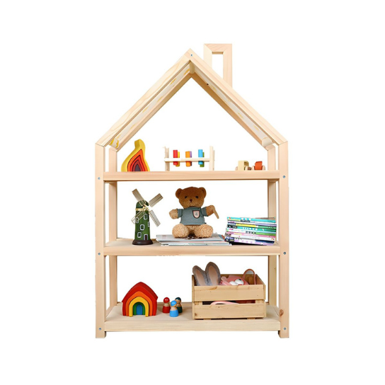 Rustic Mango Solid Wooden Open Shelf Toy Organizer In Natural Finish thumbnail 5