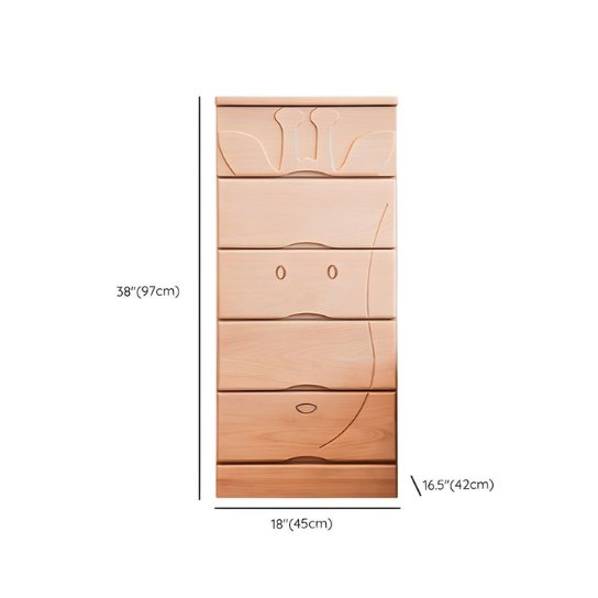 Rustic Mango Modern 5-Drawer Vertical solid wood Chest for kids thumbnail 5