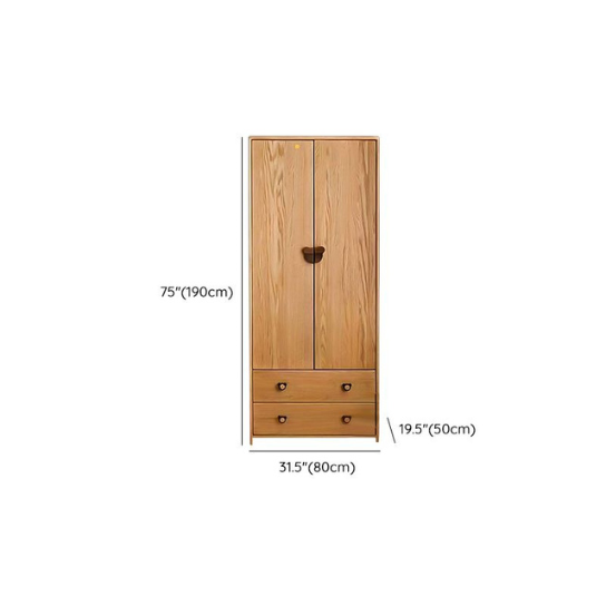 Rustic Mango Modern Wood Colored Children's Wardrobe with Drawers and Doors thumbnail 4