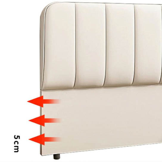 Rustic Mango Gender Neutral Solid Wood Upholstered Free Standing Headboard with Leather Frame and solid Wood Legs thumbnail 5