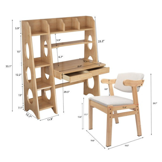 Rustic Mango Kids Solid Wood Square Interactive Table thumbnail 5