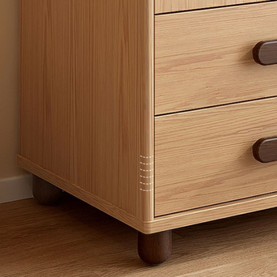Rustic Mango Solid Wood Natural Modern Children's Wardrobe with Drawers and Partitions thumbnail 4