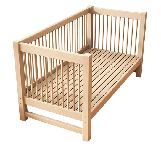 Rustic Mango Single Side Solid Wooden beds In natural Finish For Kids thumbnail 5