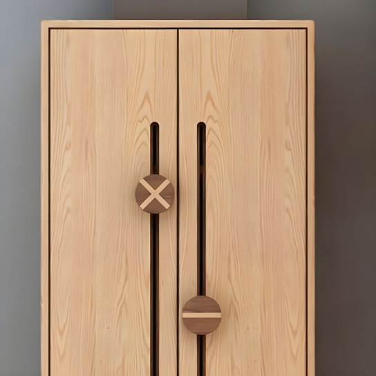 Rustic Mango Solid Wood Modern Children's Wardrobe Natural Drawers and Door thumbnail 4