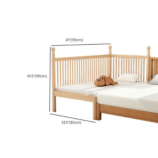 Rustic mango Solid Wooden Beds In Classical Natural Finish For Kids thumbnail 5