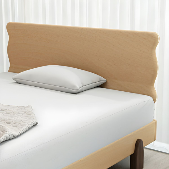 Rustic Mango Solid Wood Modern Kid Bed Cookie Shaped Headboard Low Bottom Clearance in Natural - Kids Bed thumbnail 4