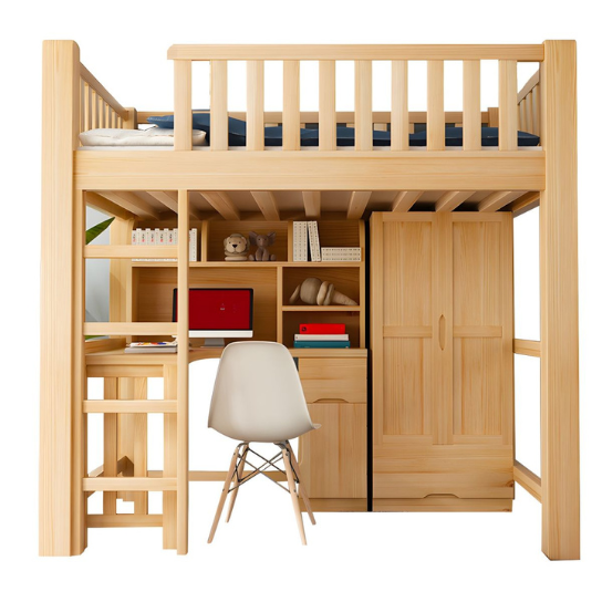 Rustic Mango Solid Wooden Natural Heavy Loft Bed thumbnail 5