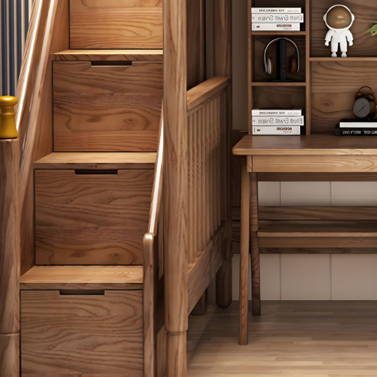 Rustic Mango Solid Wooden Loft bed In Honey Finish thumbnail 5