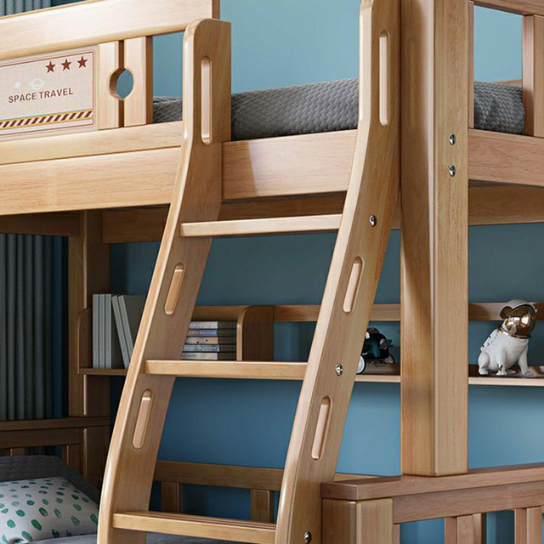 Rustic Mango Classic Brown Solid Wood Panel Kids Bunk Bed with Gender Neutral thumbnail 5