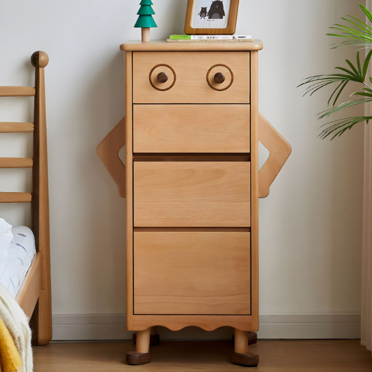 Rustic Mango Modern Wood Chest Nursery Dresser with 4 Drawers for Bedroom thumbnail 7