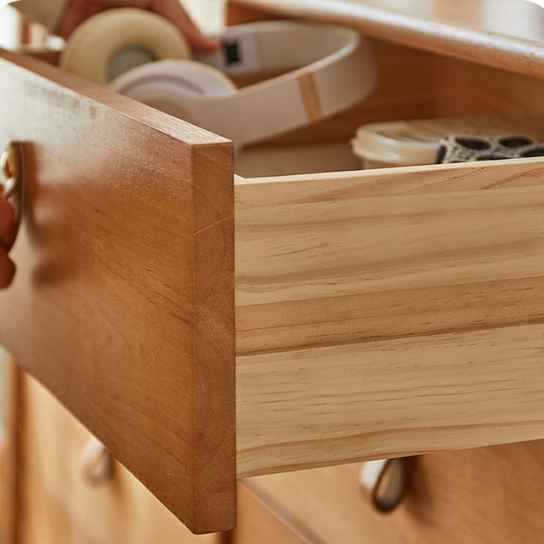 Rustic Mango Stylish 5-Drawer Mid-Century solid wood Chest - Perfect for a Modern Nursery thumbnail 4