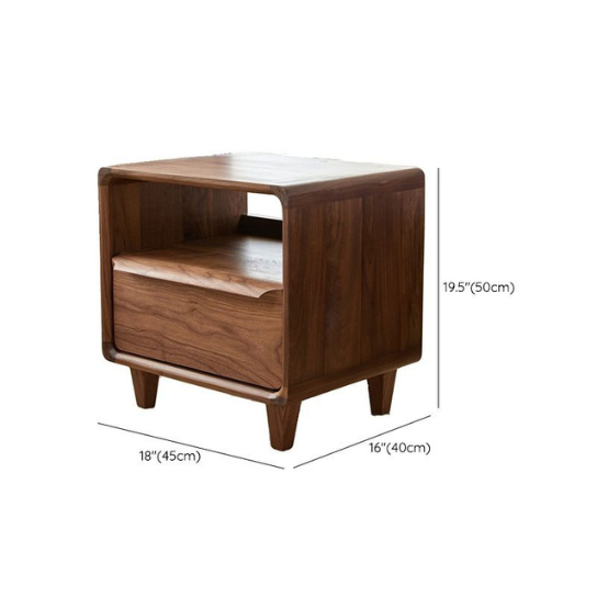 Rustic Mango 1 Drawer Solid Wood Open Back Kids Nightstand with Drawers and Open Storage thumbnail 6