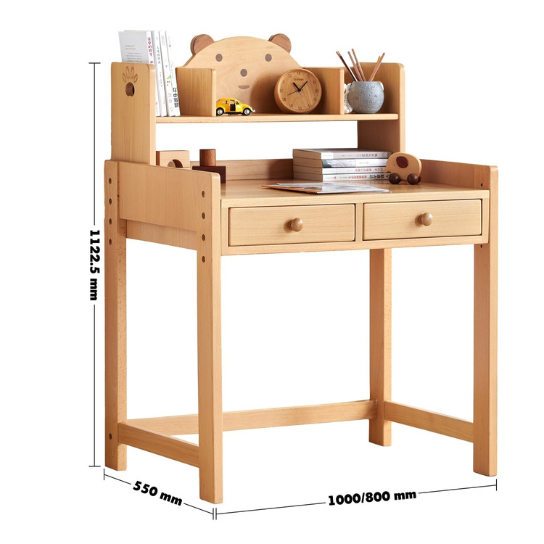 Rustic Mango Wood Kids Study Table BEAR shape thumbnail 6