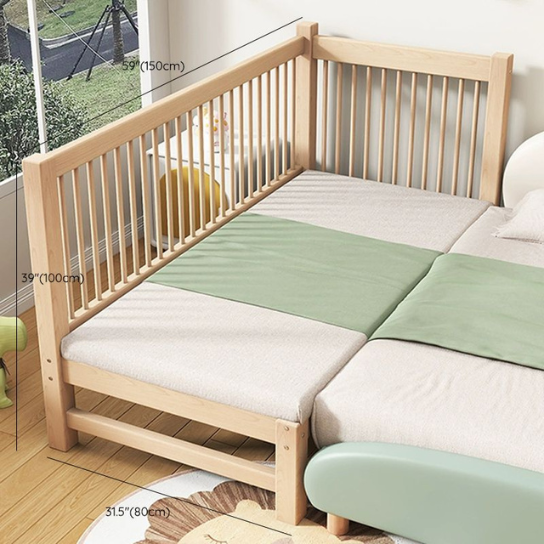 Rustic Mango Single Side Solid Wooden beds In natural Finish For Kids thumbnail 6