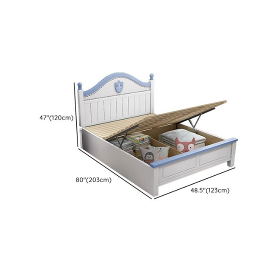 Rustic Mango Solid Wooden Bed In Blue Finish Borders On Beds For Kids In White Finish thumbnail 6