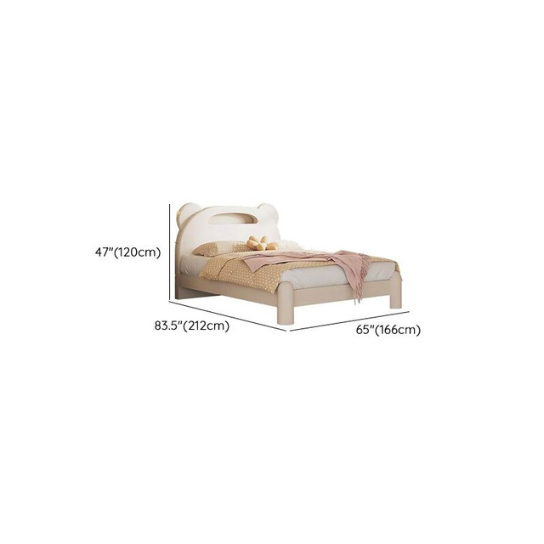 Rustic Mango Minimalism Bear Theme White Kids Bed Solid Wood Low Bottom Clearance thumbnail 6
