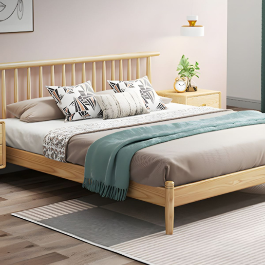 Rustic Mango Modern & Contemporary Solid Wood Slat Headboard No Theme Bed thumbnail 6