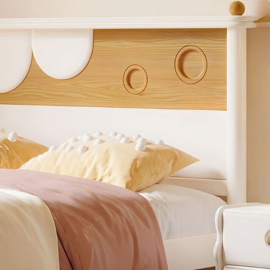 Rustic Mango Modern Style White Solid Wood Platform Kids Bed without Mattress for Bedroom - Kids Bed thumbnail 6