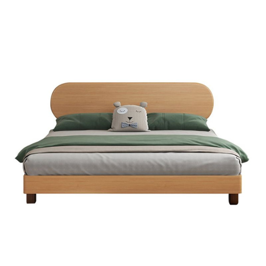 Rustic Mango Solid Wood Natural Color Children's Bed Modern with Oval Headboard thumbnail 6