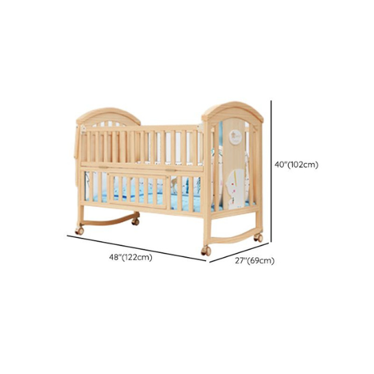 Rustic Mango Solid Wooden Cradles With Modern Design In Light Honey Finish thumbnail 6
