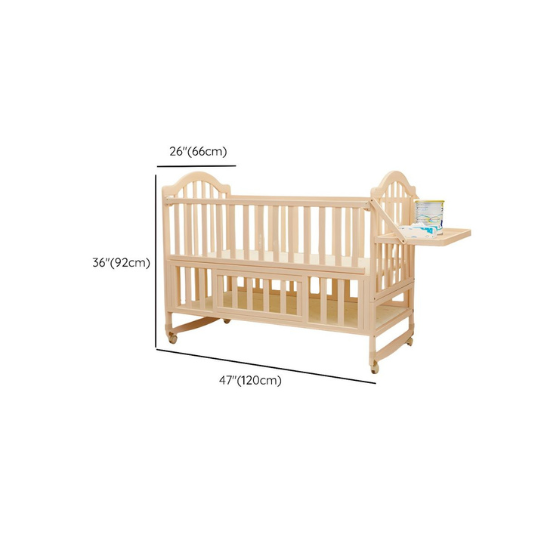 Rustic Mango Solid Wooden Cradles For New Born babies In Natural Finish thumbnail 6