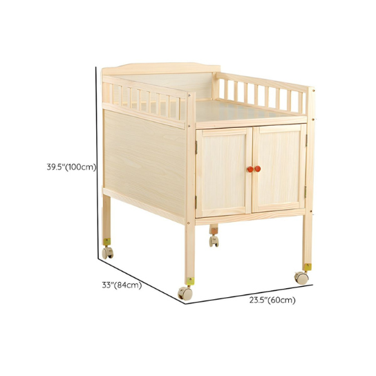 Rustic Mango Solid Wooden Changing Table With Storage Unit For New Born Kids Room thumbnail 6