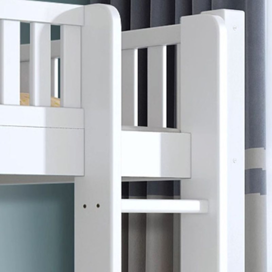 Rustic Mango Modern Style Children's Upper and Lower Bunks Solid Wood in White - Bunk Bed & Bookshelf & Drawer & Ladder Cabinet thumbnail 8