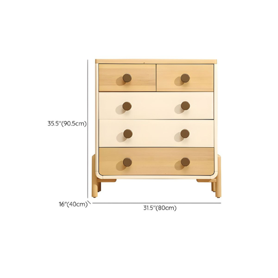 Rustic Mango  Mid-Century Modern Chest with 5 Drawers - Solid Wood thumbnail 3