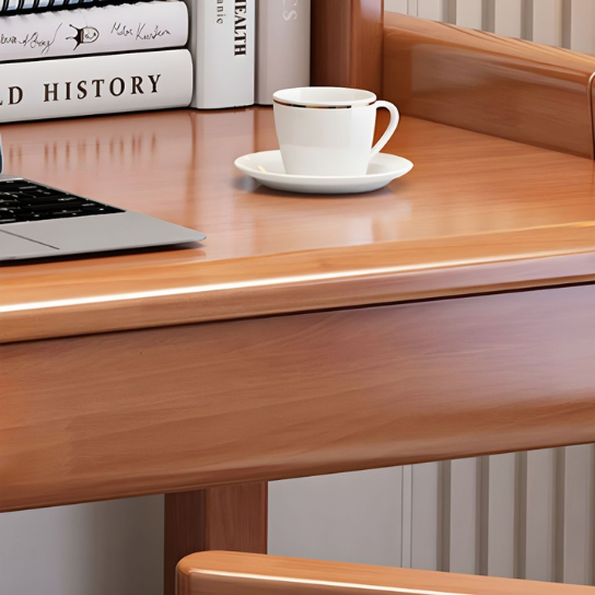 Rustic Mango Solid Wood Writing Desk with 2 Drawers and 1 Door Adjustable Desk thumbnail 7