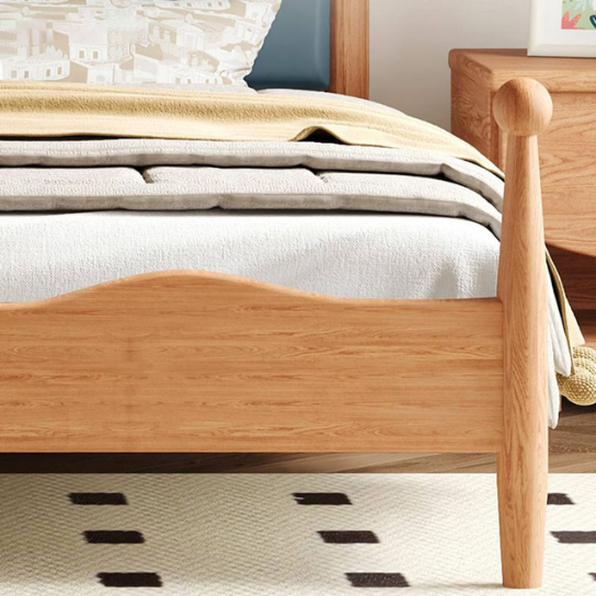 Rustic Mango Solid Wood Modern Children's Bed with Panel Headboard in Brown and Blue - Kids Bed thumbnail 7