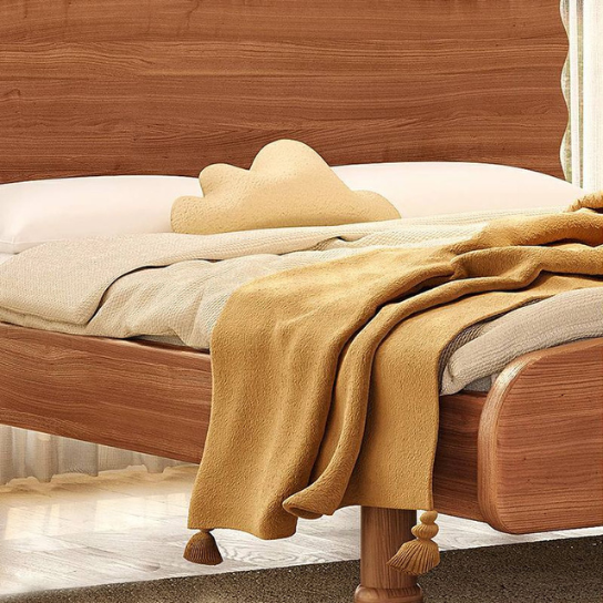 Rustic Mango Modern Solid Wood Children's Bed Natural with Rectangular Headboard and Legs thumbnail 7