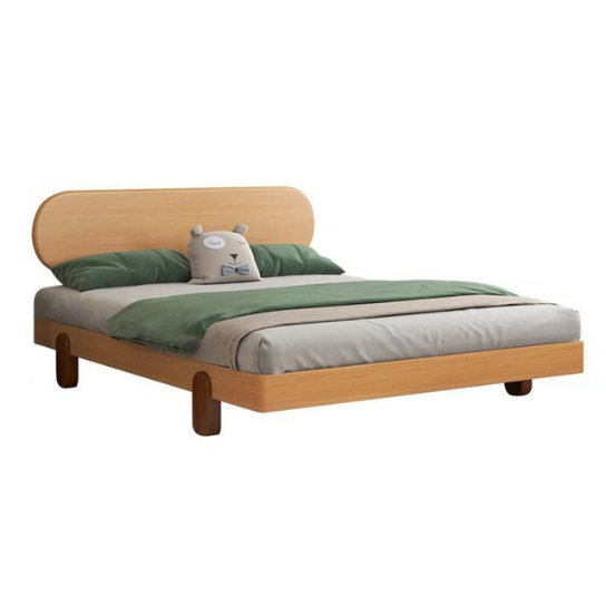 Rustic Mango Solid Wood Natural Color Children's Bed Modern with Oval Headboard thumbnail 7