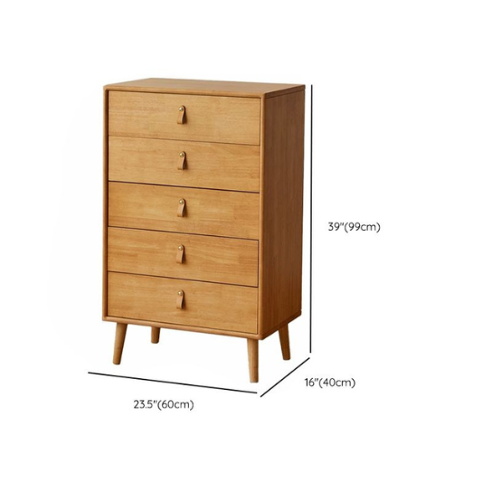 Rustic Mango Stylish 5-Drawer Mid-Century solid wood Chest - Perfect for a Modern Nursery thumbnail 3