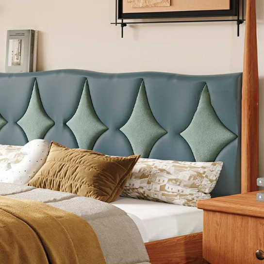 Rustic Mango Solid Wood Modern Children's Bed with Panel Headboard in Brown and Blue - Kids Bed thumbnail 8