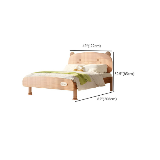Rustic Mango Bear Shape Headboard Modern Kid Bed Natural Low Bed Bottom Clearance without  Mattress - Kids Bed thumbnail 8