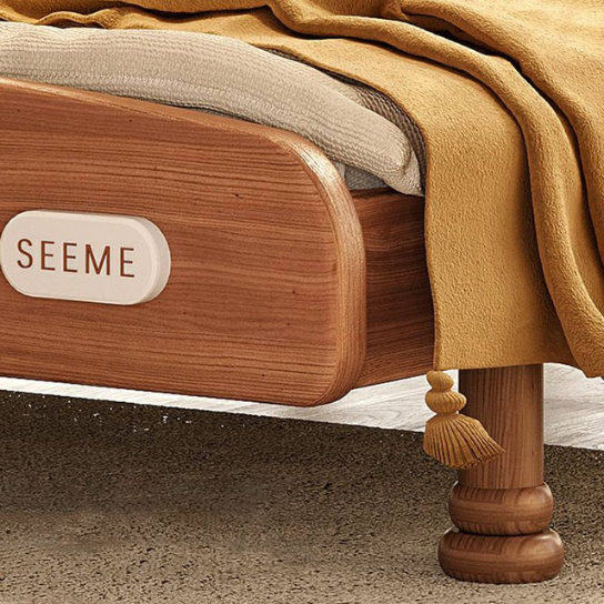 Rustic Mango Modern Solid Wood Children's Bed Natural with Rectangular Headboard and Legs thumbnail 8
