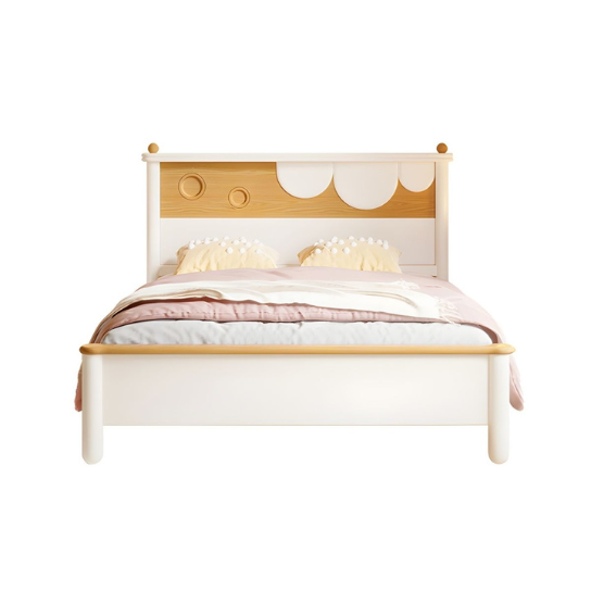 Rustic Mango Modern Style White Solid Wood Platform Kids Bed without Mattress for Bedroom - Kids Bed thumbnail 8