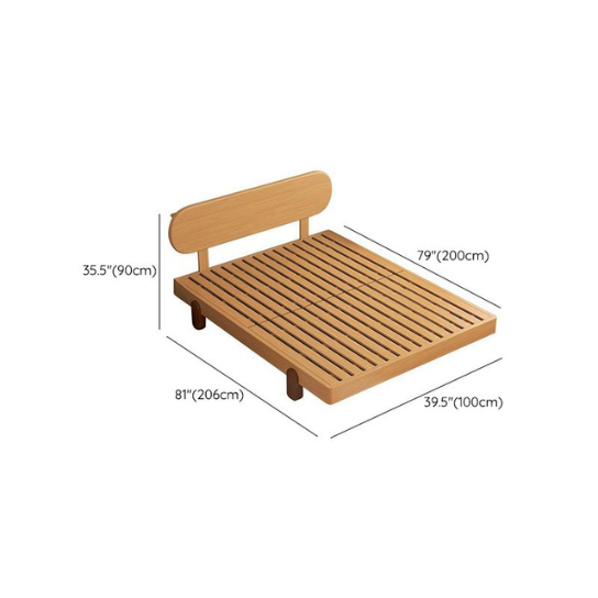 Rustic Mango Solid Wood Natural Color Children's Bed Modern with Oval Headboard thumbnail 8
