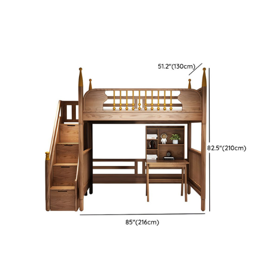 Rustic Mango Solid Wooden Loft bed In Honey Finish thumbnail 8