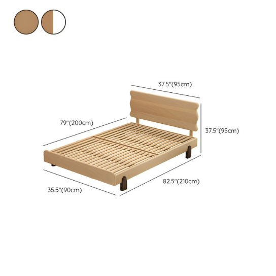 Rustic Mango Solid Wood Modern Kid Bed Cookie Shaped Headboard Low Bottom Clearance in Natural - Kids Bed thumbnail 8