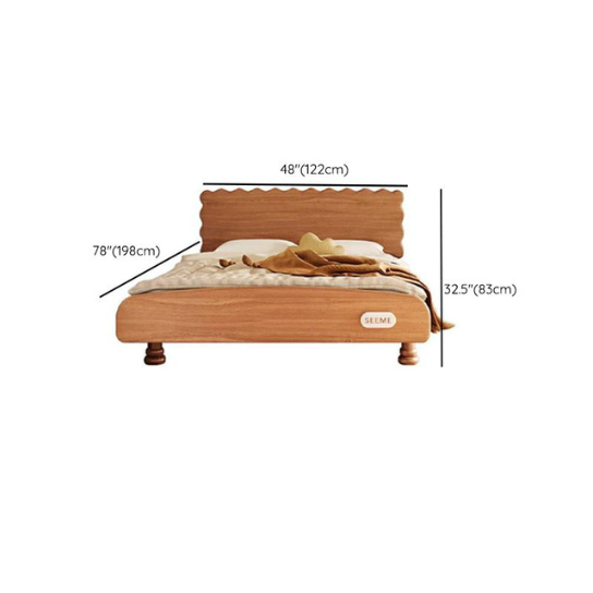 Rustic Mango Modern Solid Wood Children's Bed Natural with Rectangular Headboard and Legs thumbnail 9