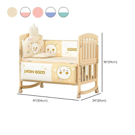Rustic Mango Solid Wooden Mini Cradles For New Born Kids in Natural Finish thumbnail 9