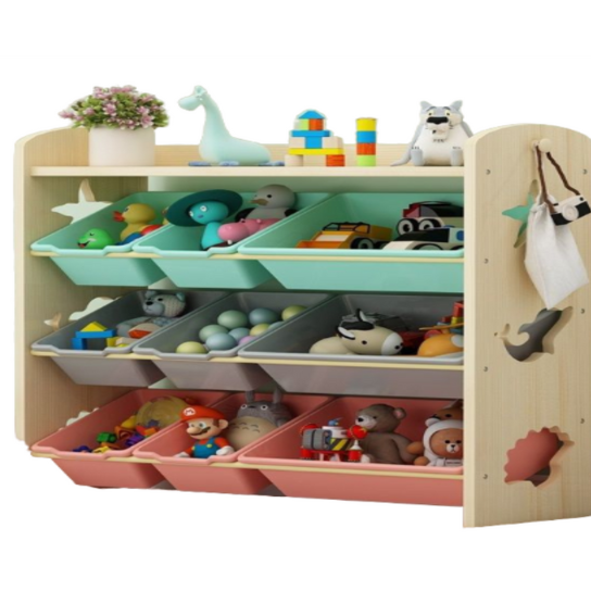 Rustic Mango Solid Wooden Toy Organizer In Multicolor thumbnail 2