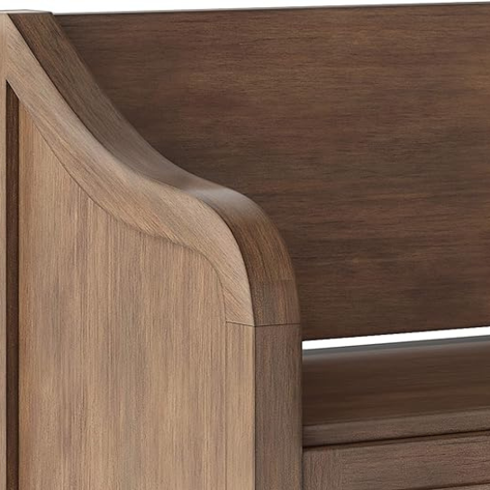 Rustic Mango Classic Vintage Storage Wooden Bench ( Teak Finish ) thumbnail 2